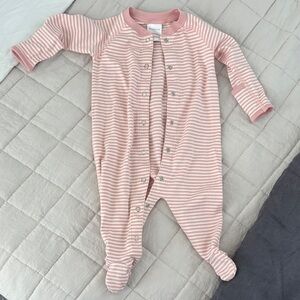 Hanna Andersson Blush Striped Footie
